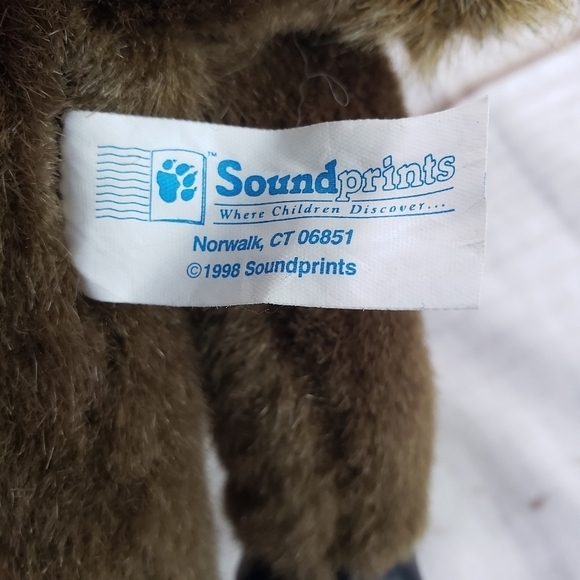 Soundprints Bison Buffalo 8 Inch Plush Stuffed Animal 1998 Faux Leather Accents - Picture 8 of 10